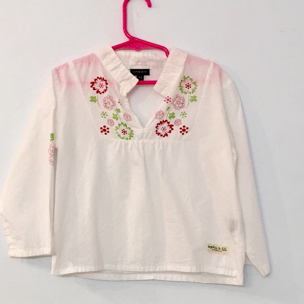 Sophie & Lili Blouse with V-Neck Size 4T